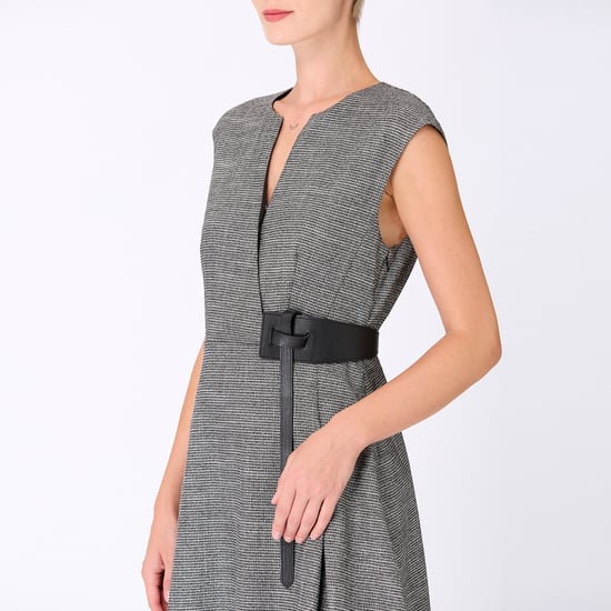 Trapeze dress with cross -effect