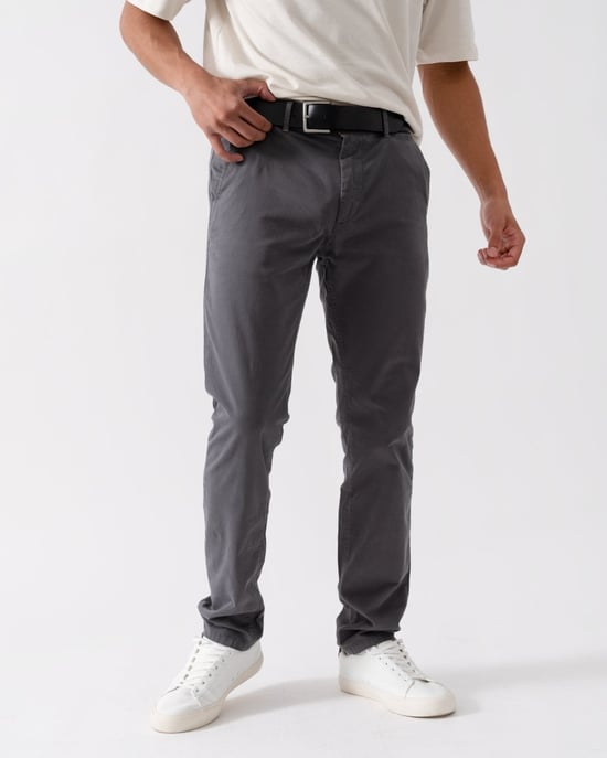 BOSS Orange Mens Slim Fit Chinos in Stretch-Cotton Satin NOS - Image 1