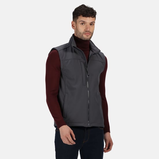 Regatta Mens Flux Softshell Bodywarmer / Sleeveless Jacket Water Repellent And Wind Resistant (Seal Grey)