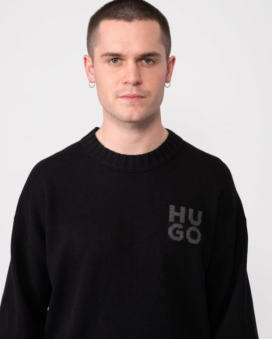 HUGO San Cassio Mens Stacked Logo Sweater - Image 2