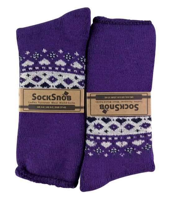 Thermische bedsokken voor dames Een maat - Paars - Image 2