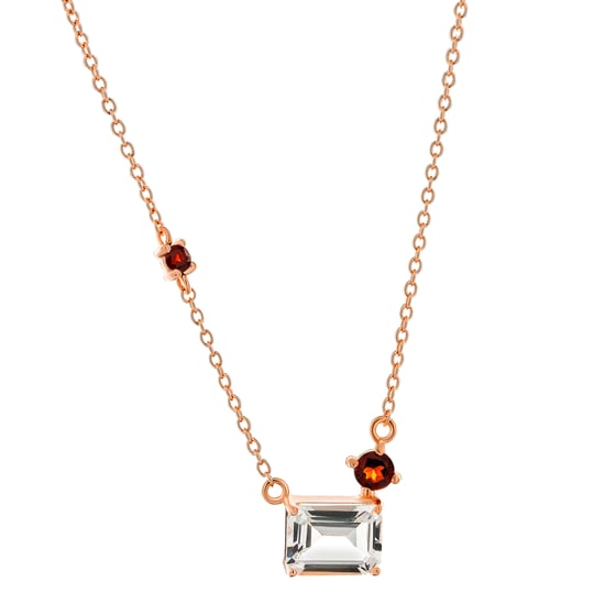 Orphelia 'Fira' Dames 925 Sterling Zilveren Ketting - Roze ZK-7571/RG - Image 1