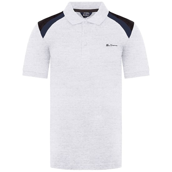 Ben Sherman Embroidered Mens Light Grey Polo Shirt