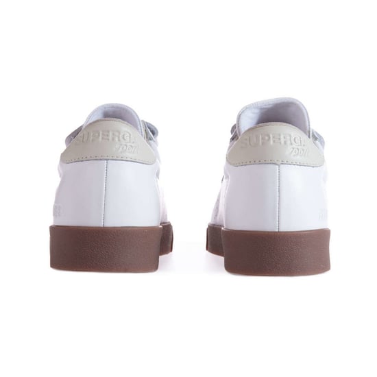 Superga Womens/Ladies 2870 Sport Club S Contrast Detail Leather Trainers (White/Beige Gesso)