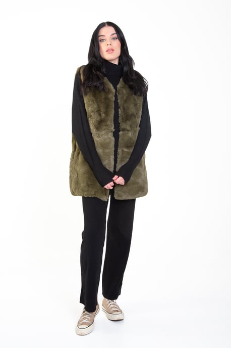 No Cut Faux Fur Sleeveless Gilet