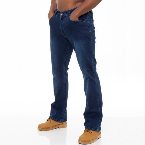 Enzo Heren Bootcut Stretch Denim Jeans - Image 1