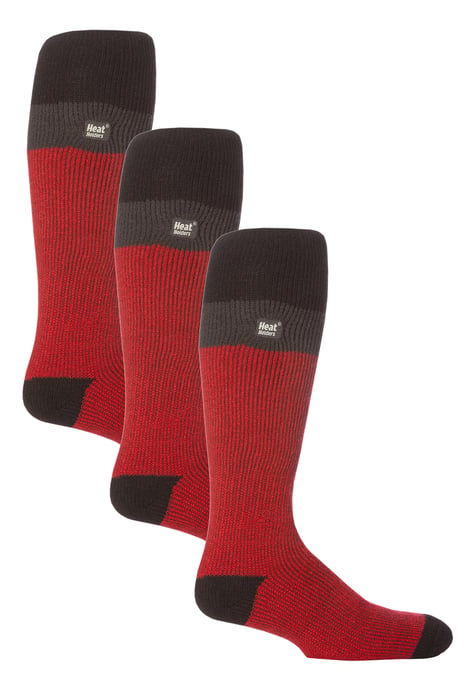 Heat Holders lange thermisch gestreepte skisokken voor heren - Rood Zwart - Image 1
