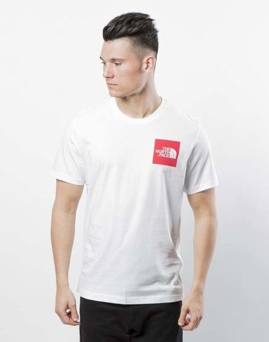 The North Face Heren Fine Short Sleeve T Shirt Wit/Rood - Image 1
