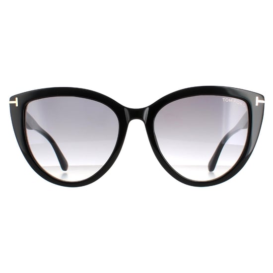 Tom Ford Cat Eye Womens Shiny Black Smoke Gradient Isabella FT0915