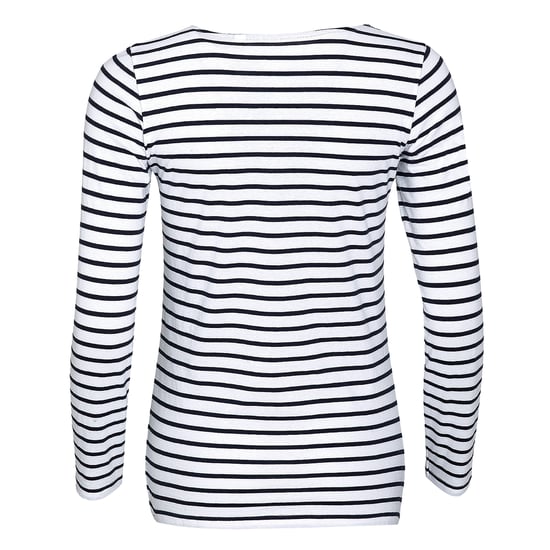 SOLS Womens/Ladies Marine Long Sleeve Stripe T-Shirt (White/Navy)