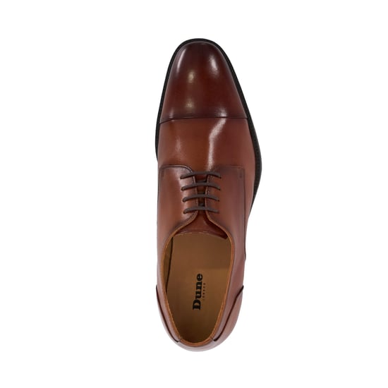 Dune Suffix Leren Heren Veterschoenen In Donkerbruin - Image 4