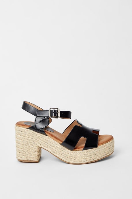 Soleil Platform Espadrille Covered Block Heeled Sandals