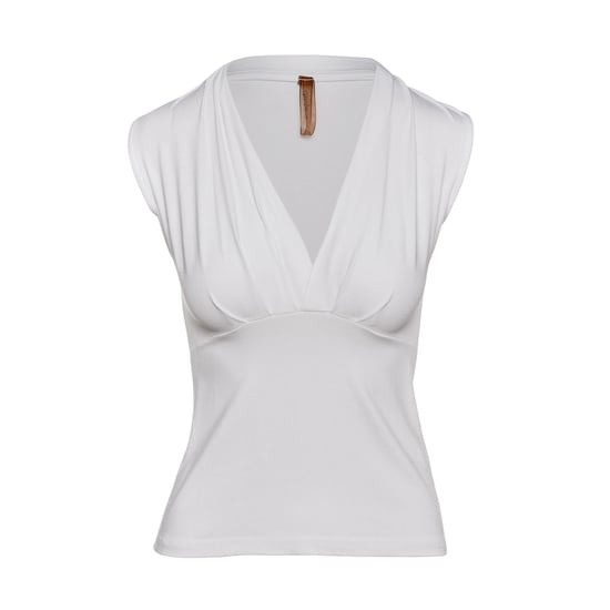 White Faux Wrap Sleeveless Top