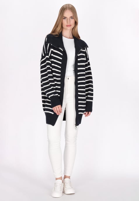 Dreimaster Vest Dames marine wol wit - Image 2
