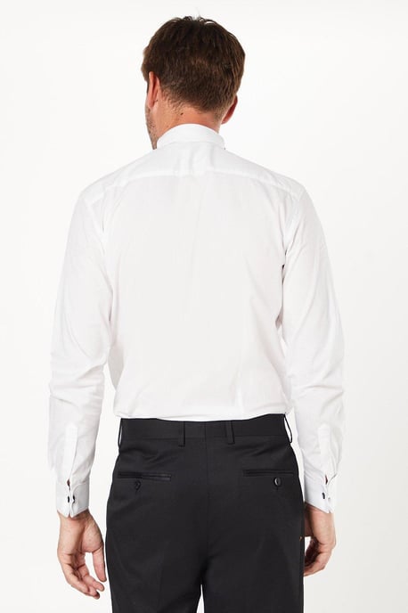 Wing Collar Bib Front Slim Fit Dress Shirt