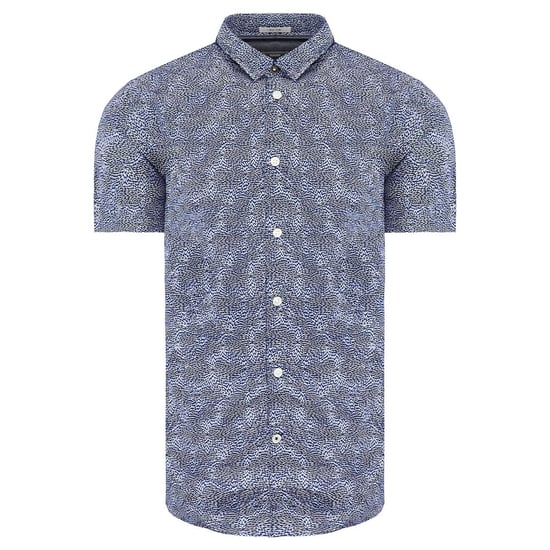 Pepe Jeans Steve Slim Fit Short Sleeve Printed Blue White Men Shirt PM305850 0AA