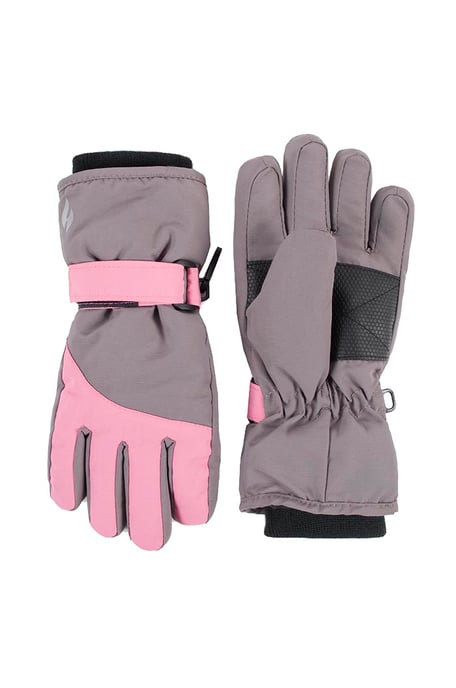 Heat Holders - Waterdichte thermo skihandschoenen voor kinderen - Roze / Grijs - Image 1