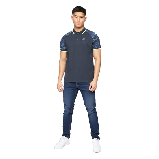Crosshatch Heren Polo Cramdark Camo (Marine) - Image 3