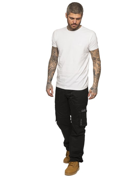 Enzo | Heren Combat Denim Jeans - Zwart - Image 6