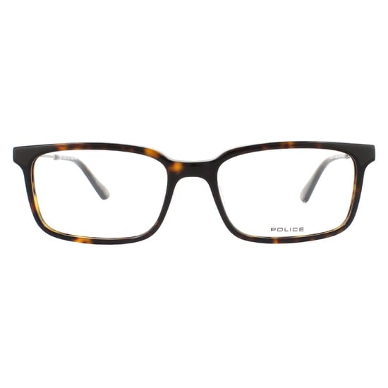 Police Rectangular Mens Shiny Havana Glasses