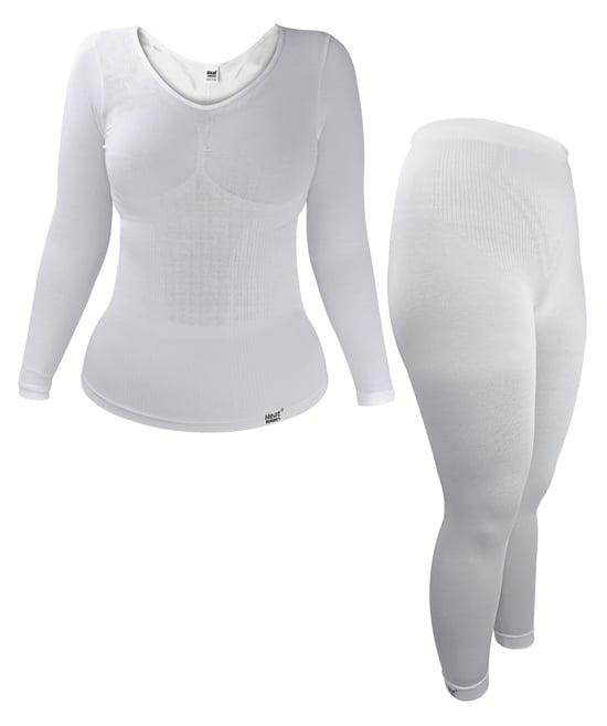 Heat Holders - Dames Thermisch Ondergoed Set - Top & Long Janes - Wit - Image 1