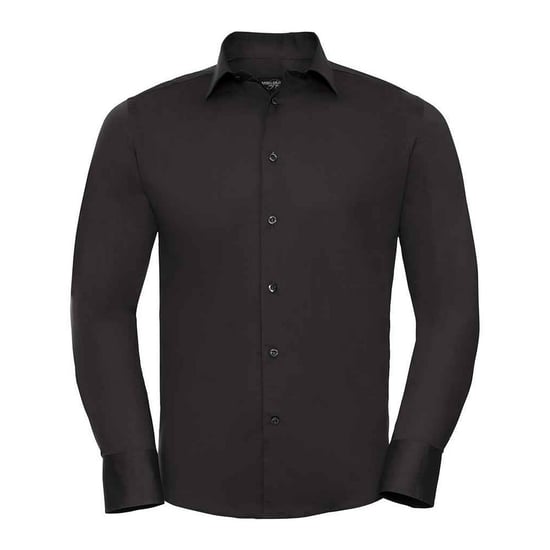 Russell Collection Heren Stretch Overhemd Met Lange Mouwen (Zwart) - Image 1