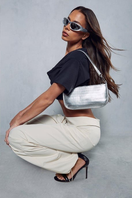 Folded Waist Pleated Trousers