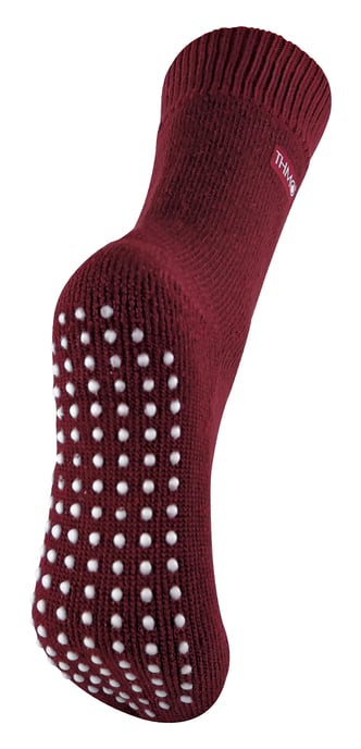 THMO - Thermische fleece gevoerde pantoffelsokken voor dames - Diepe Fuchsia - Image 1