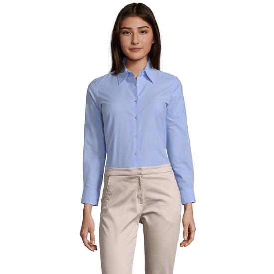 SOLS Dames/Dames Embassy Oxford zakelijke blouse met lange mouwen (Hemelsblauw) - Image 1