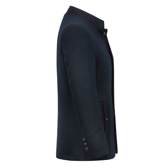 Heren korte slim fit jas met opstaande kraag Business Casual wollen overjas blauw - Image 2