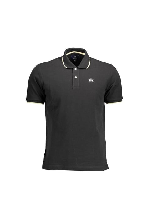 La Martina Men's Black Cotton Polo Shirt