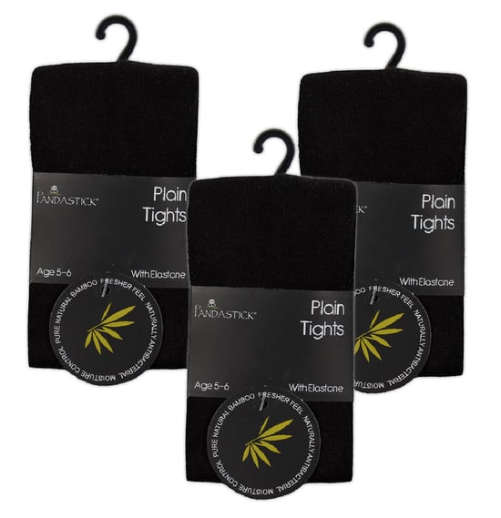 Sock Snob - 3 Paar Meisjes Bamboe Panty's Multipack | Effen Panty's voor School - Zwart - Image 2