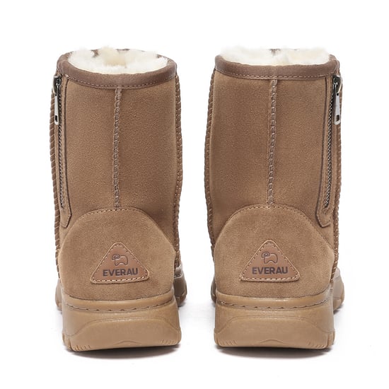 EVER AU Women Starling Zipper Short Boots - Chestnut