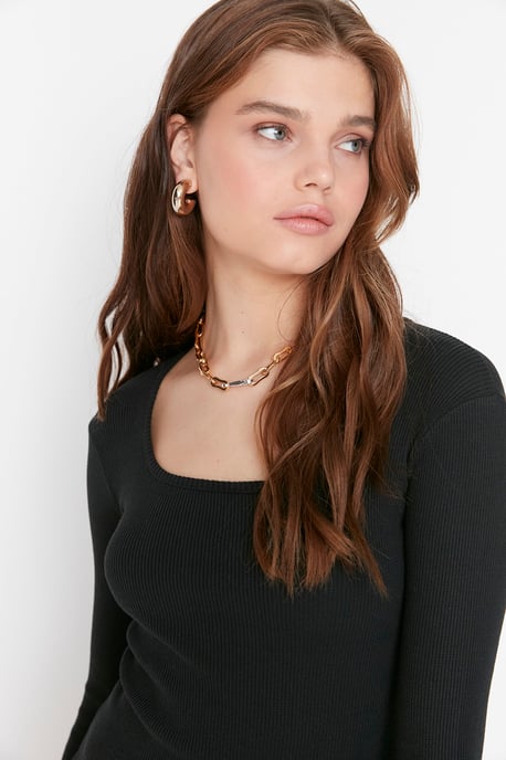 Trendyol Vrouwen Standaard mouw Ronde hals Bodycon Midi Jurk - Image 3