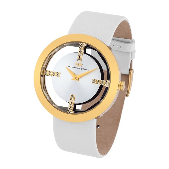 Rhodenwald & Söhne Female Quartz Yellow Gold Genuine Leather Off-White Watch - Image 2