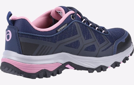Cotswold Wychwood Low Gerecycleerd Plastic+Synthetisch Pu Dames Navy/Roze Wandelschoenen - Image 3