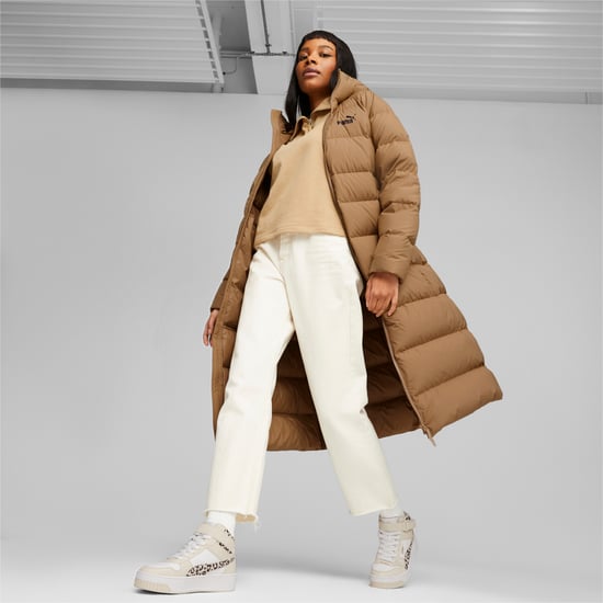 PUMA Womens Long Hooded Down Coat