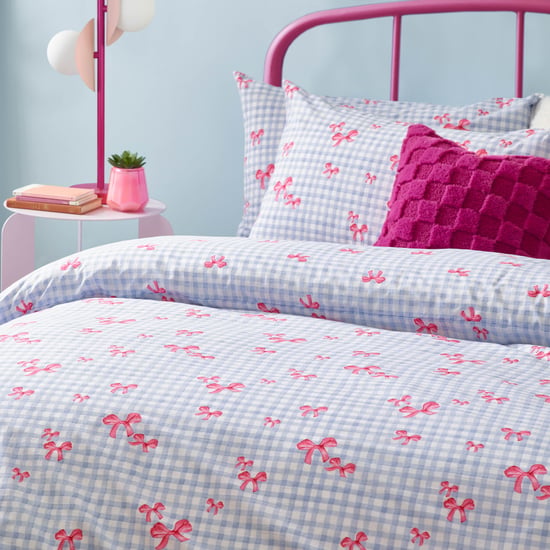 Heya Home Gingham Strikjes Beddegoed Set - Image 2