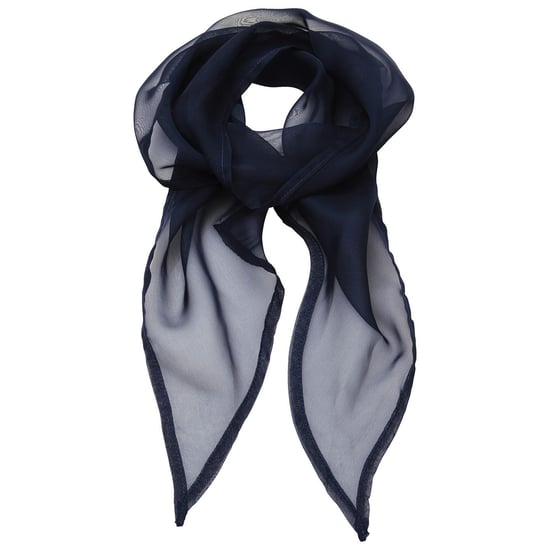 Premier Uniseks sjaal van chiffon in kleuren voor volwassenen (Marine) - Image 1