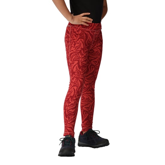 Regatta Childrens/Kids Barlia Zebra Print Winter Leggings (Mineral Red)