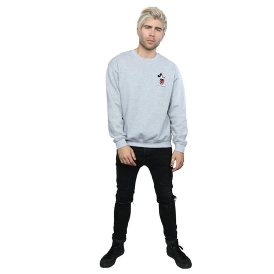 Disney Heren Mickey Mouse Kickin Retro Borst Sweatshirt (Sportgrijs) - Image 4
