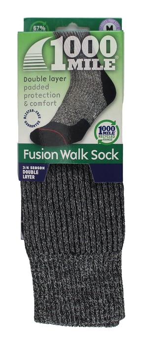 1000 Mile - Dames Fusion Repreve Dubbel Laag Anti-Blaar Wandelsokken - Navy / Mauve - Image 2