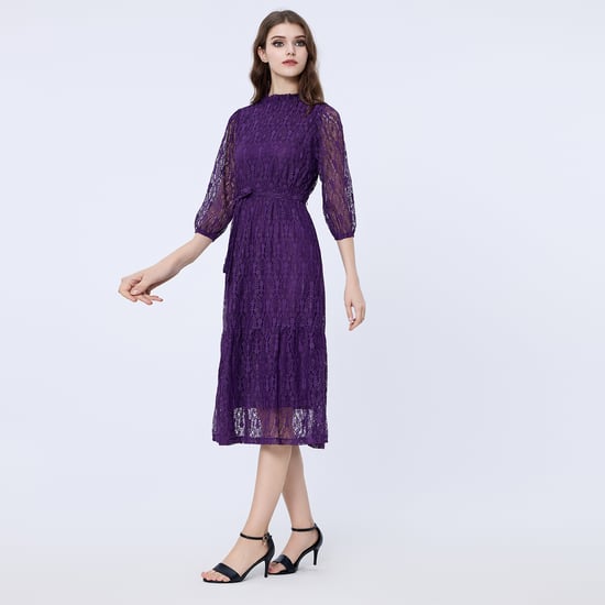 Fit-and-flare kanten jurk - Image 3
