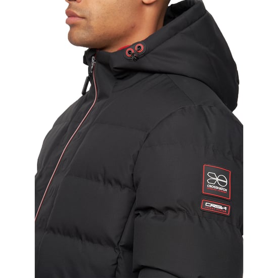 Crosshatch Heren Kampnew jas met reliëf (Zwart) - Image 3