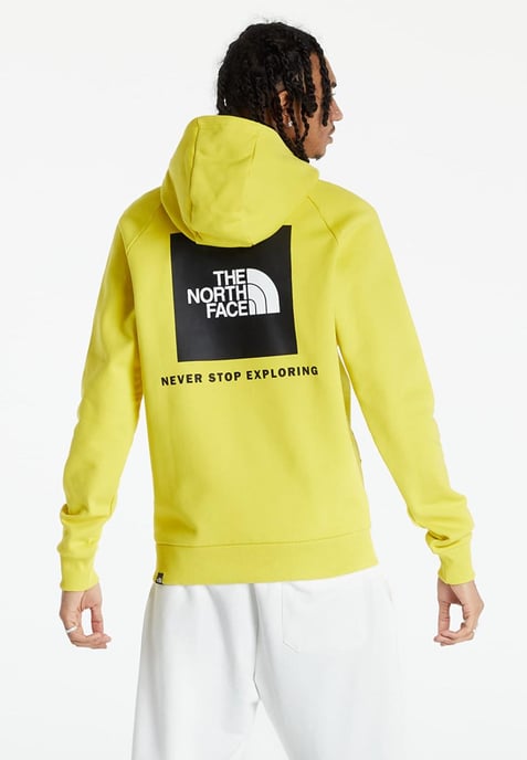 The North Face Heren Reglan Red Box Hoodie in Geel - Image 2