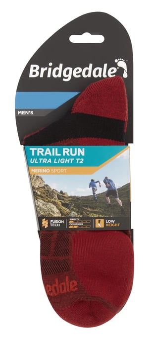 Bridgedale - Heren Hardloopsokken Ultralicht Merino Laag - Rood - Image 2