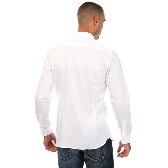 Men's Ted Baker Bellow Long Sleeve Stretch Smart Shirt in White