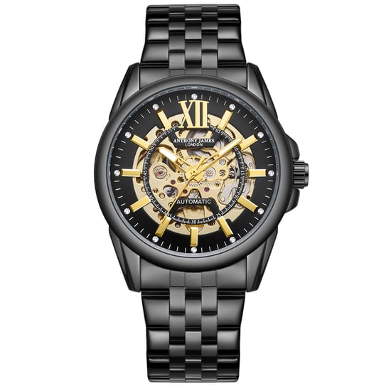 Zwart skelet automatisch Anthony James herenhorloge - Image 1
