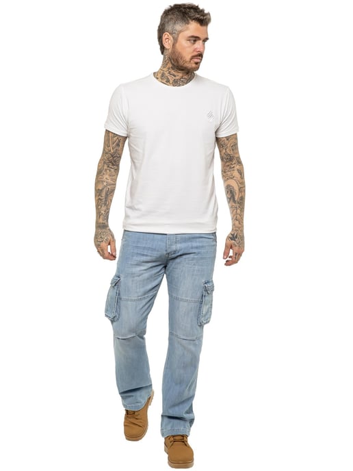 Enzo | heren Cargo Combat Jeans - Lichtblauw - Image 5
