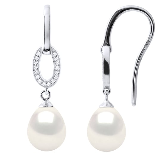 Earrings Hooks Freshwater Pearls 8-9mm White Pears Jewelery 925